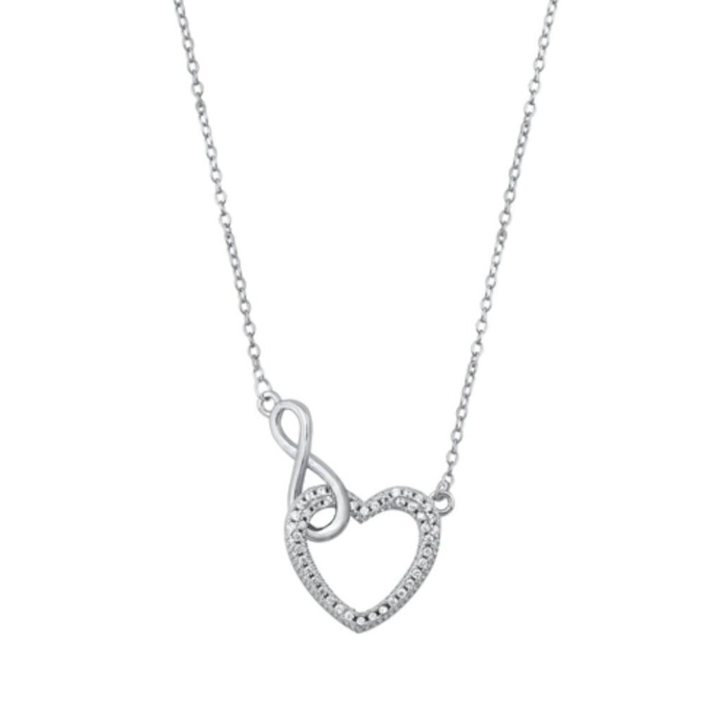 Silver Heart & Infinity Necklace